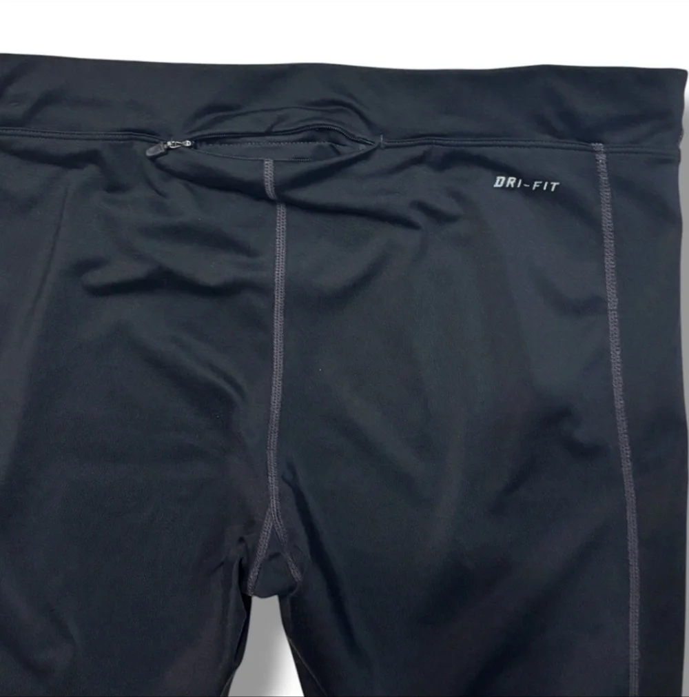 NIKE RUNNING DRI-Fit Black Capri Leggings Size Large